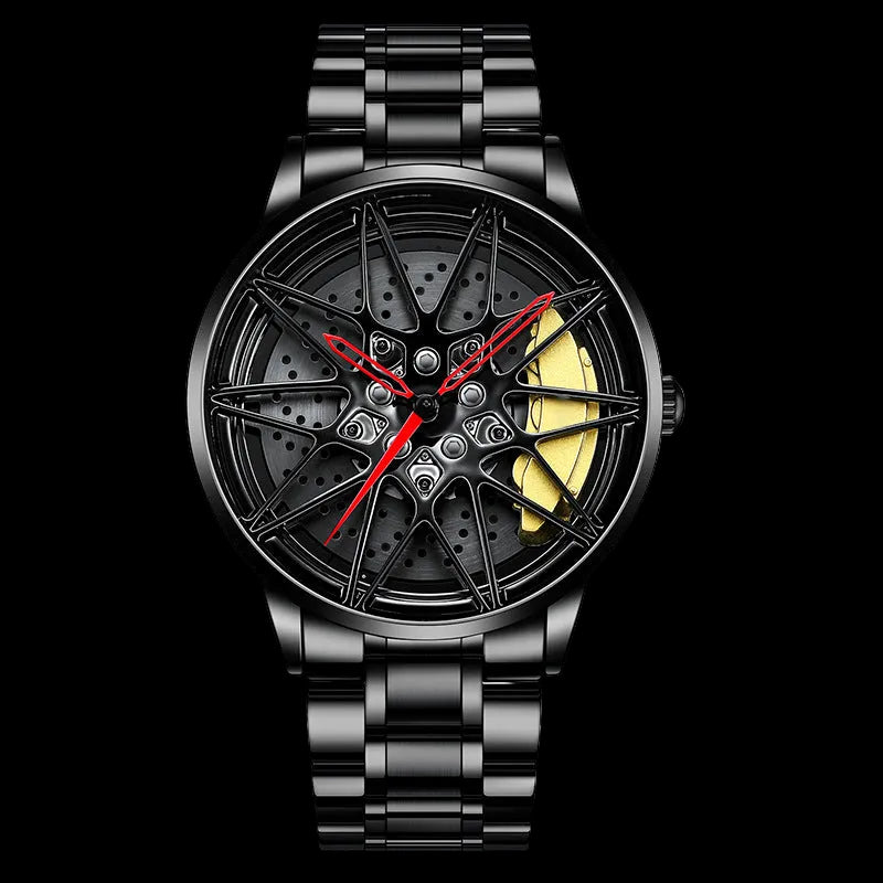 Forged Series Yellow Caliper Edition sporty luxury watch close-up